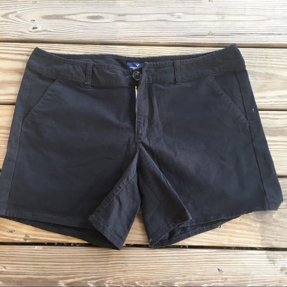 American Eagle AE Black Midi Shorts 14
